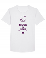 I love you to the moon and back Tricou mânecă scurtă guler larg Bărbat Skater