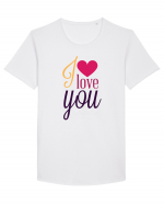 I love you Heart Tricou mânecă scurtă guler larg Bărbat Skater