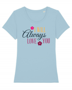 I will always Love you Tricou mânecă scurtă guler larg fitted Damă Expresser