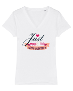 Just you and Me on Valentines Tricou mânecă scurtă guler V Damă Evoker