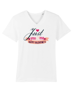 Just you and Me on Valentines Tricou mânecă scurtă guler V Bărbat Presenter
