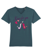 Kisses for you Birds Tricou mânecă scurtă guler V Bărbat Presenter