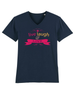 Live Laugh and Love Tricou mânecă scurtă guler V Bărbat Presenter