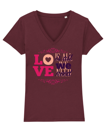 Love is all we need Pink Burgundy