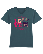 Love is all we need Pink Tricou mânecă scurtă guler V Bărbat Presenter