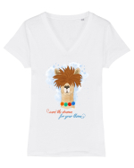 Lama drama Tricou mânecă scurtă guler V Damă Evoker