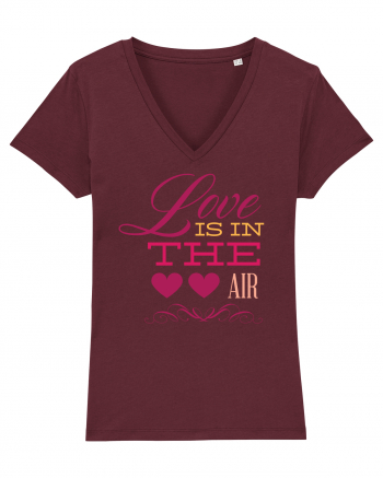 Love is in the Air Hearts Burgundy