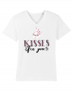 Kisses for you letter Tricou mânecă scurtă guler V Bărbat Presenter