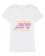 Together forever Tricou mânecă scurtă guler V Damă Evoker