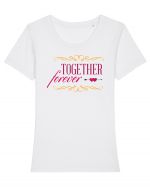 Together forever Tricou mânecă scurtă guler larg fitted Damă Expresser