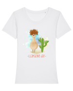 Lama cu mesaj Tricou mânecă scurtă guler larg fitted Damă Expresser