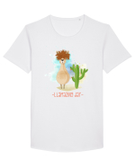 Lama cu mesaj Tricou mânecă scurtă guler larg Bărbat Skater