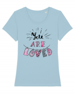 You are Loved Tricou mânecă scurtă guler larg fitted Damă Expresser