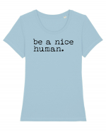 Be a Nice Human Tricou mânecă scurtă guler larg fitted Damă Expresser