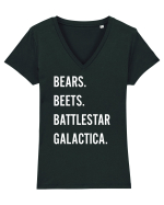 Bears Beets Battlestar Galactica Tricou mânecă scurtă guler V Damă Evoker
