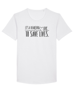 Beautiful Day to Save Lives Tricou mânecă scurtă guler larg Bărbat Skater