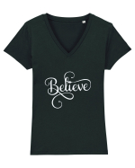 Believe Tricou mânecă scurtă guler V Damă Evoker