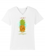 Ananas Tricou mânecă scurtă guler V Bărbat Presenter