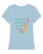 Paw Prints on Your Heart Tricou mânecă scurtă guler larg fitted Damă Expresser