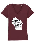 Cheese Beer Tricou mânecă scurtă guler V Damă Evoker