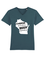 Cheese Beer Tricou mânecă scurtă guler V Bărbat Presenter