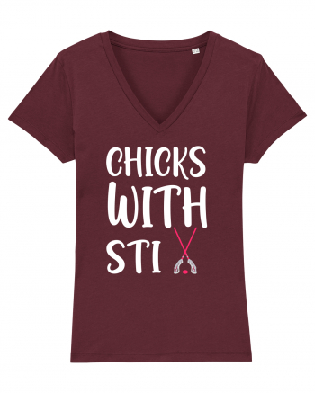 Chicks With Stix Burgundy