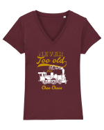 Choo Choo Tricou mânecă scurtă guler V Damă Evoker