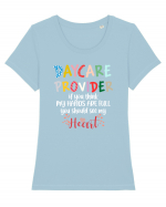 Daycare Provider Tricou mânecă scurtă guler larg fitted Damă Expresser