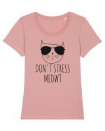 Dont Stress Cat Tricou mânecă scurtă guler larg fitted Damă Expresser