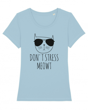 Dont Stress Cat Sky Blue