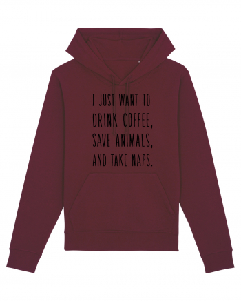 Drink Coffee Save Animals Burgundy