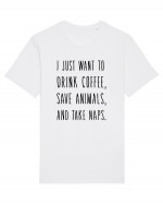 Drink Coffee Save Animals Tricou mânecă scurtă Unisex Rocker