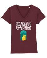 Engineer Attention Tricou mânecă scurtă guler V Damă Evoker