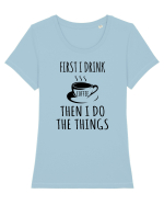first I drink Coffee Tricou mânecă scurtă guler larg fitted Damă Expresser