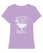 Just a Girl who Loves Ducks Tricou mânecă scurtă guler larg fitted Damă Expresser