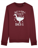 Just a Girl who Loves Ducks Bluză mânecă lungă Unisex Rise