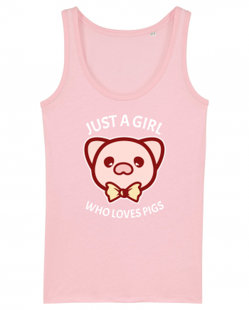 Just a Girl who Loves Pigs Cotton Pink