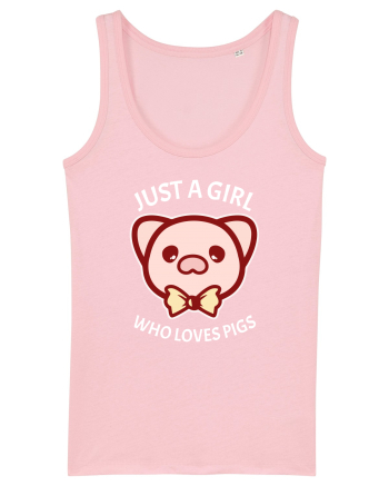 Just a Girl who Loves Pigs Cotton Pink