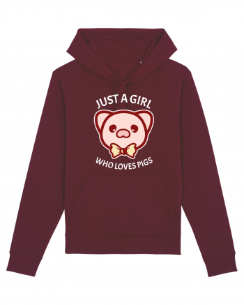 Just a Girl who Loves Pigs Burgundy