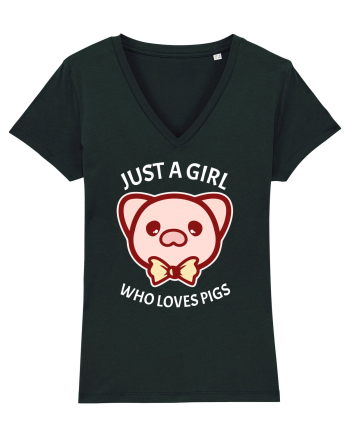 Just a Girl who Loves Pigs Black