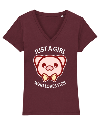 Just a Girl who Loves Pigs Burgundy