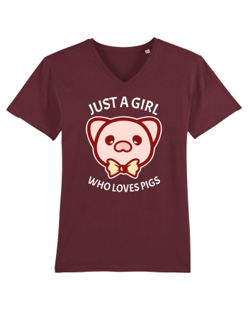 Just a Girl who Loves Pigs Burgundy