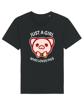 Just a Girl who Loves Pigs Black