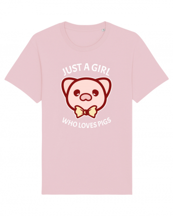 Just a Girl who Loves Pigs Cotton Pink