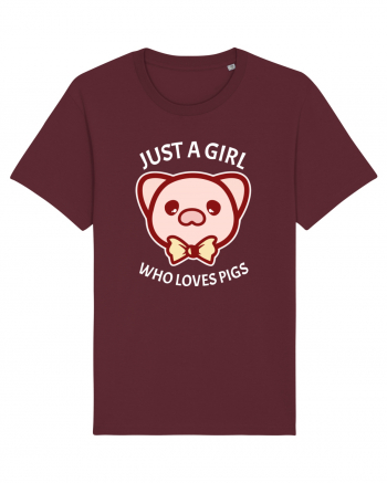 Just a Girl who Loves Pigs Burgundy