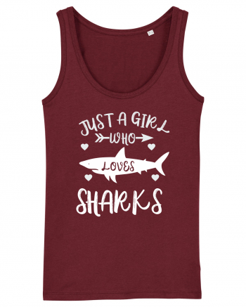 Just a Girl who Loves Sharks Burgundy