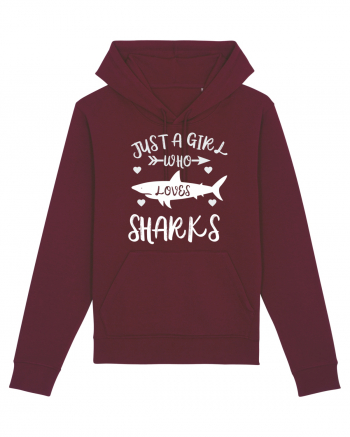 Just a Girl who Loves Sharks Burgundy