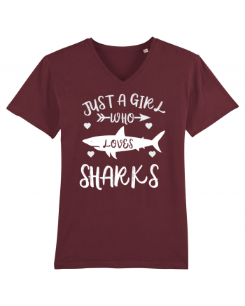 Just a Girl who Loves Sharks Burgundy