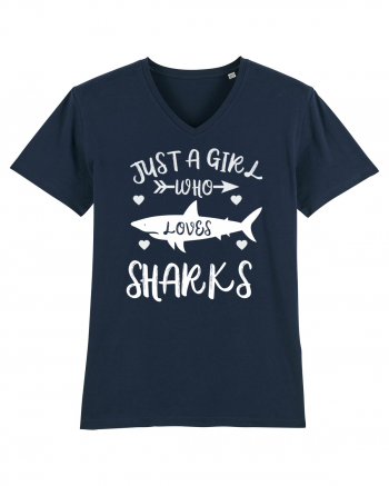 Just a Girl who Loves Sharks French Navy