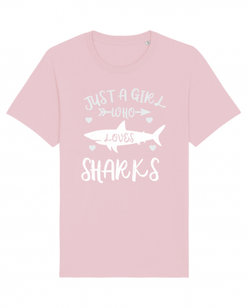 Just a Girl who Loves Sharks Cotton Pink